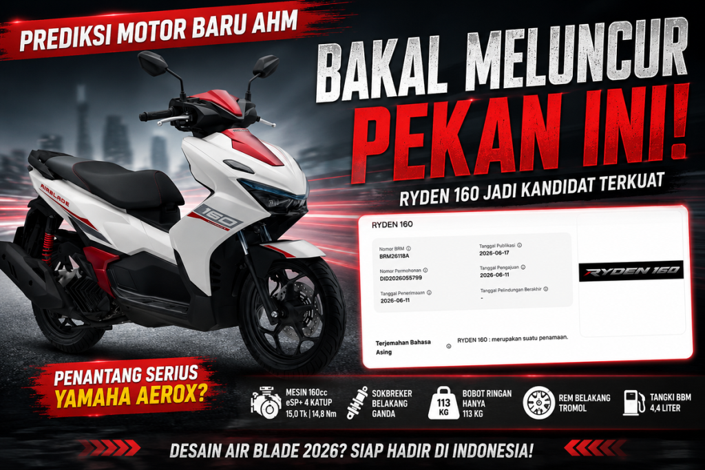Ilustrasi Honda Ryden 160 yang diduga menjadi Honda Air Blade 160 versi Indonesia