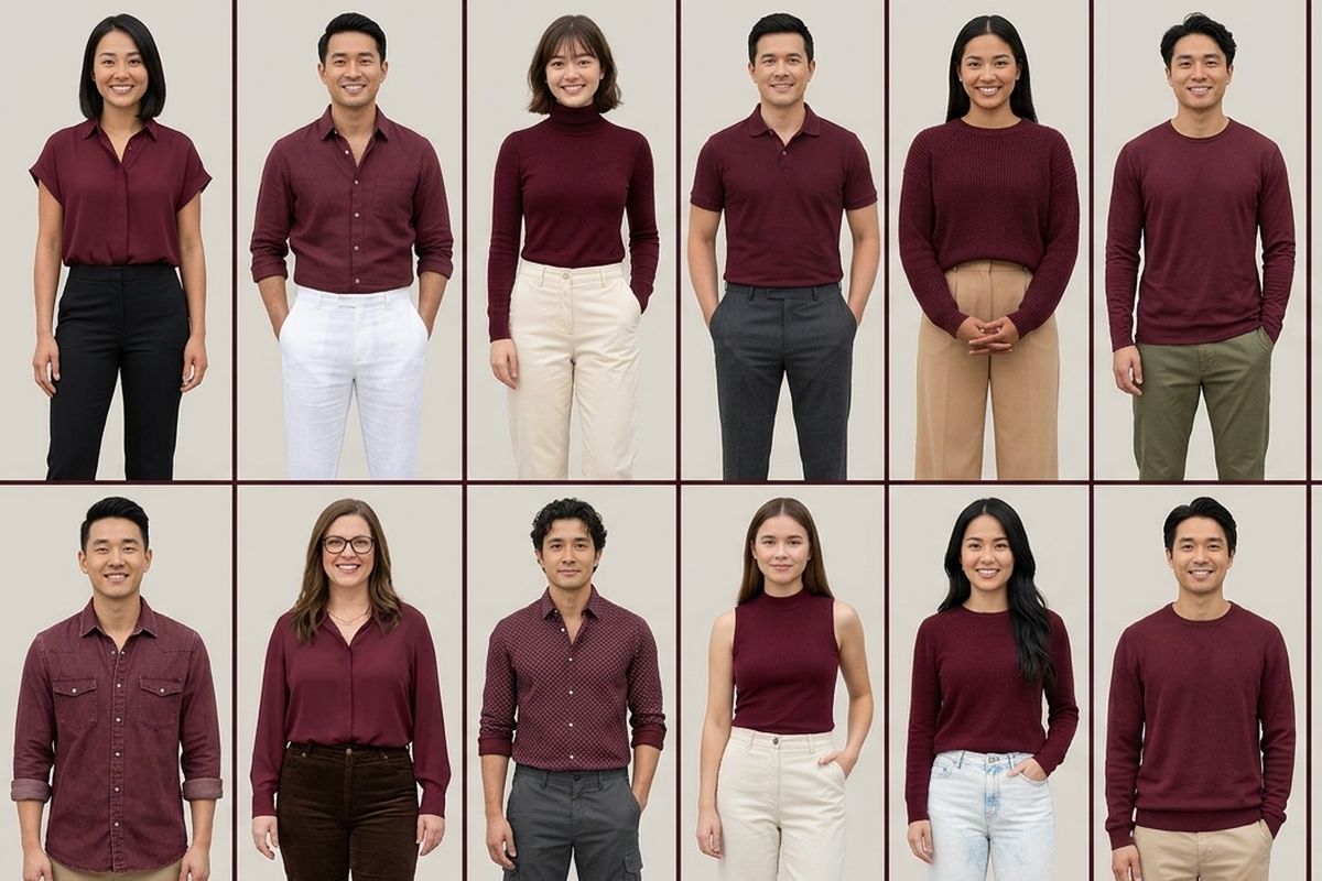 Kombinasi Baju maroon